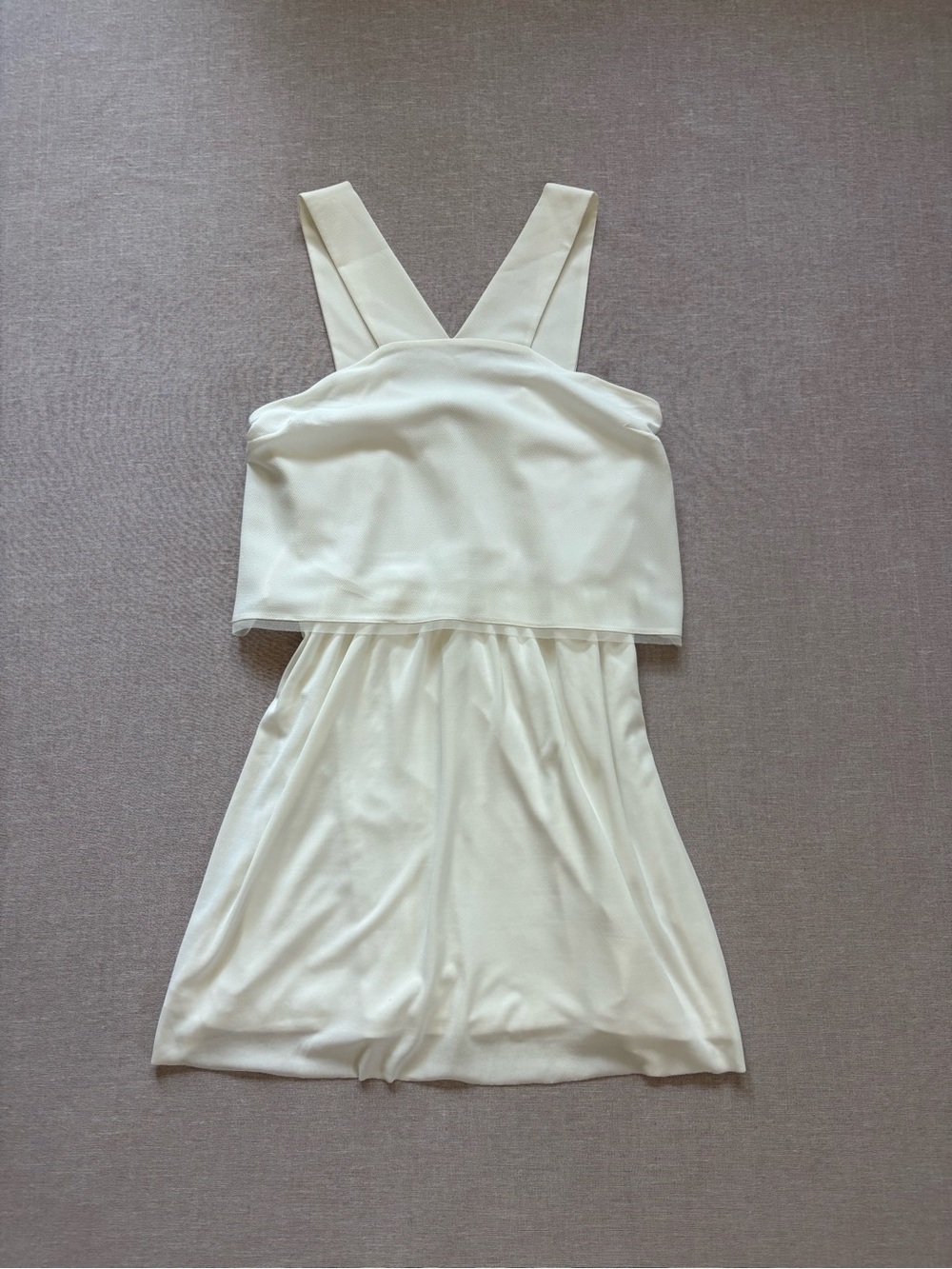 Zara white romantic floaty balletcore dress with cross back straps in size